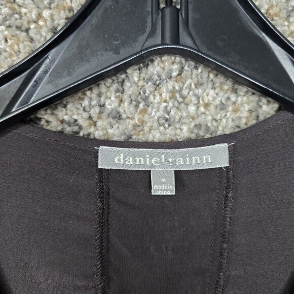 Daniel‎ Rainn Top Womens Medium Gray V Neck Semi Sheer Blouse 3/4 Sleeve Ladies - Picture 6 of 7